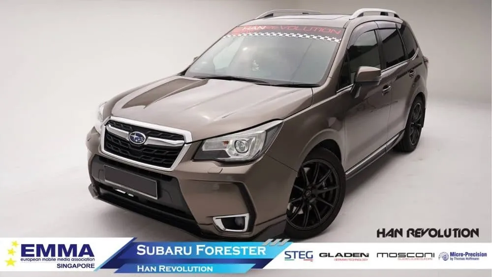 Subaru Forester fitted with a STEG, Gladen and Mosconi car audio system by Han Revolution