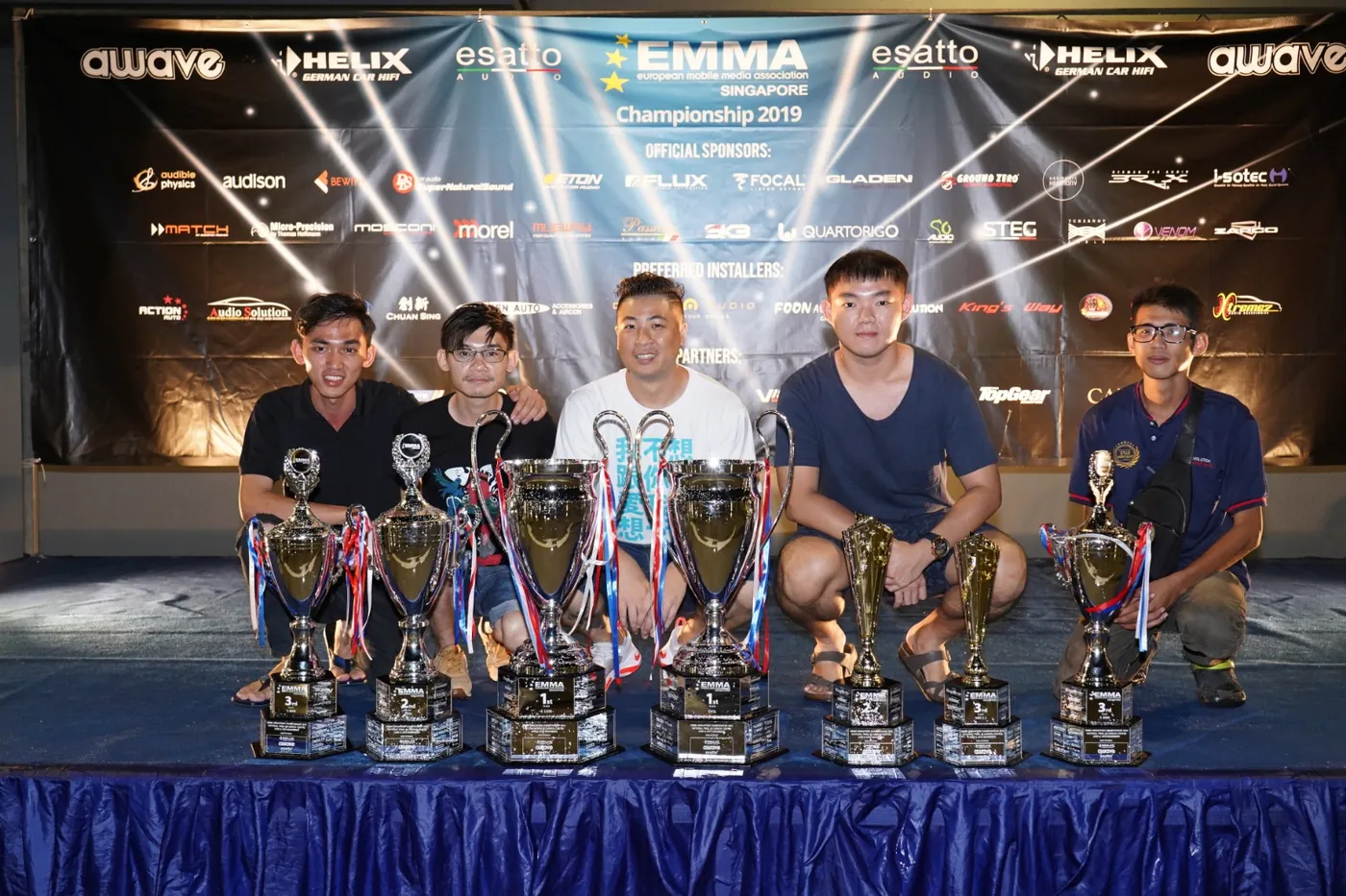 The Han Revolution team on stage at the EMMA Singapore Championship 2019