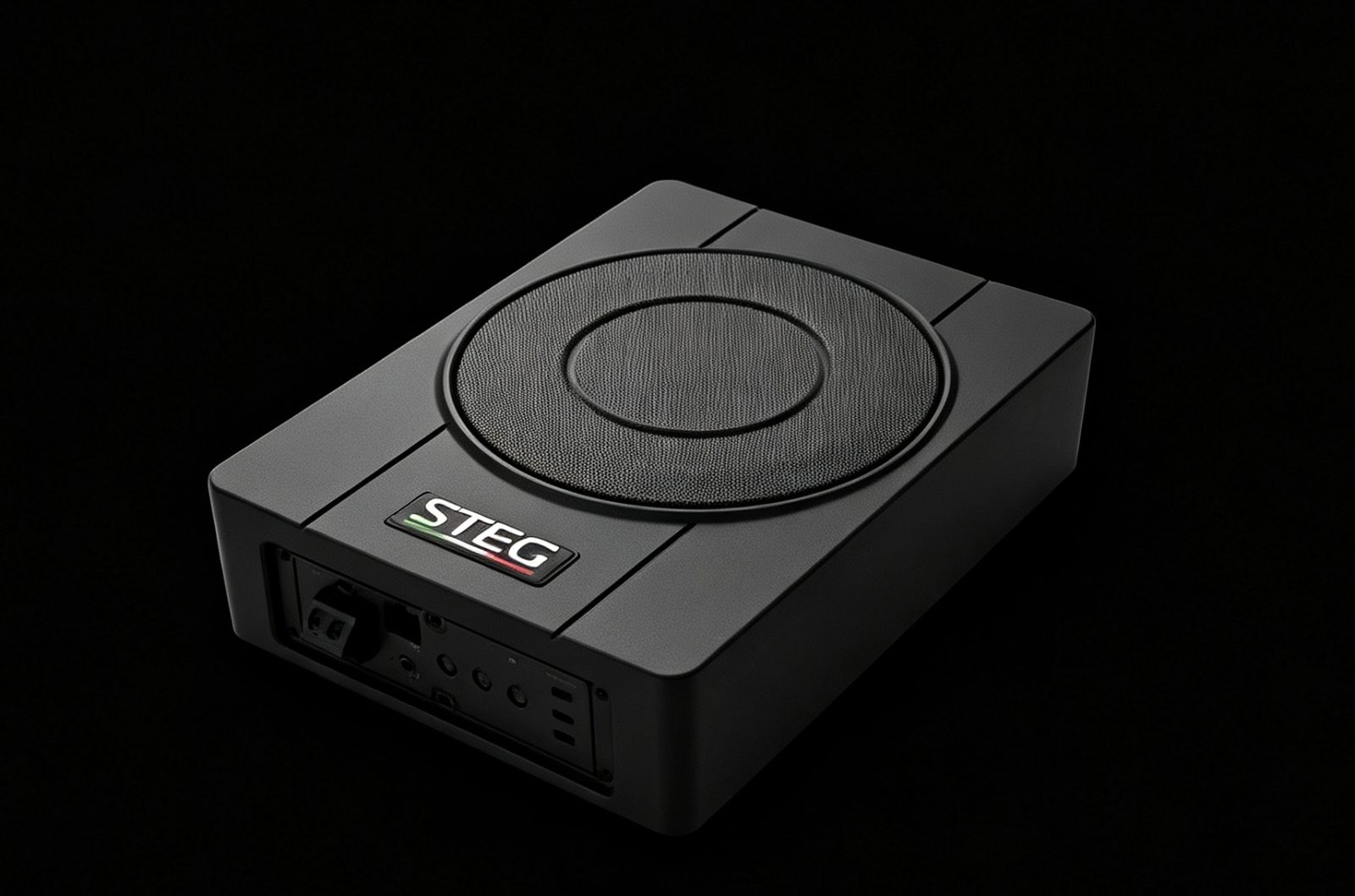 Steg SA-8W steg sa-8w is a compact 8-inch active subwoofer supplied in the Platinum car audio package