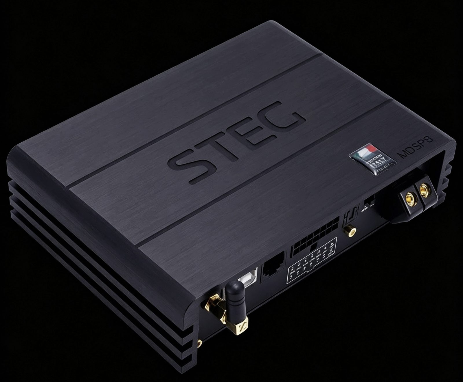 Steg MDSP10ii Limited Edition steg mdsp10ii limited edition 8-channel high-level output amplifier featuring an integrated 10-channel digital signal processor (dsp) supplied in the Diamond car audio package
